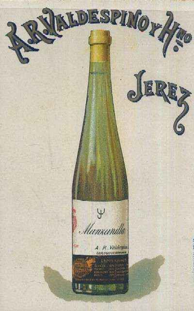 POSTAL DE PUBLICIDAD MANZANILLA VALDESPINO JEREZ