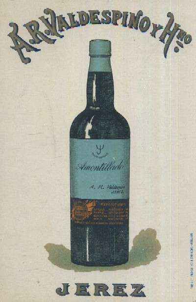 POSTAL DE PUBLICIDAD AMONTILLADO VALDESPINO JEREZ