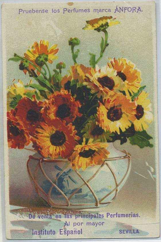 POSTAL PUBLICIDAD PERFUMES MARCA ANFORA