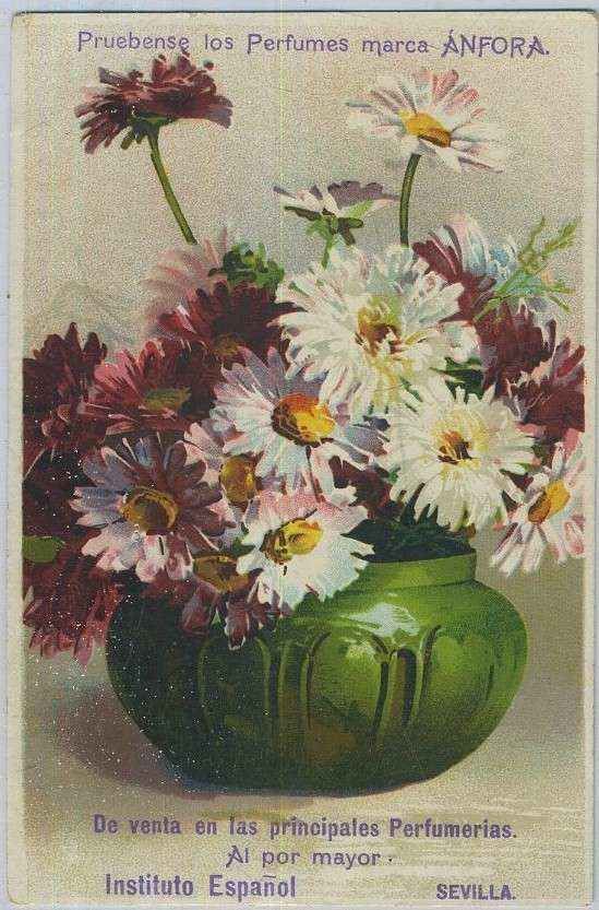 POSTAL PUBLICIDAD PERFUMES MARCA ANFORA
