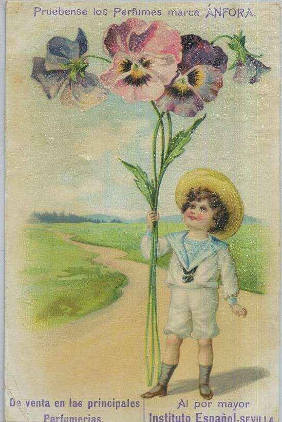 POSTAL PUBLICIDAD PERFUMES MARCA ANFORA