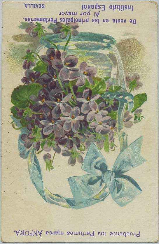 POSTAL PUBLICIDAD PERFUMES MARCA ANFORA
