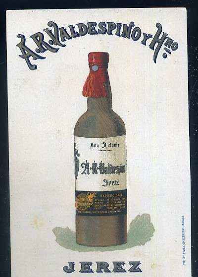 POSTAL DE PUBLICIDAD VINO SAN ANTONIO A.R. VALDESPINO - JEREZ