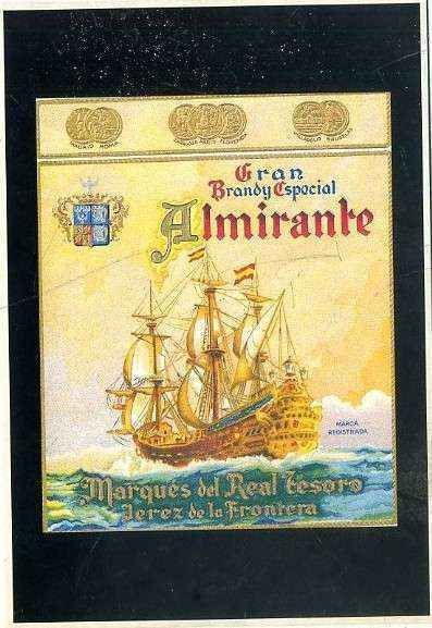 POSTAL PUBLICITARIA GRAN BRANDY ESPECIEL ALMIRANTE