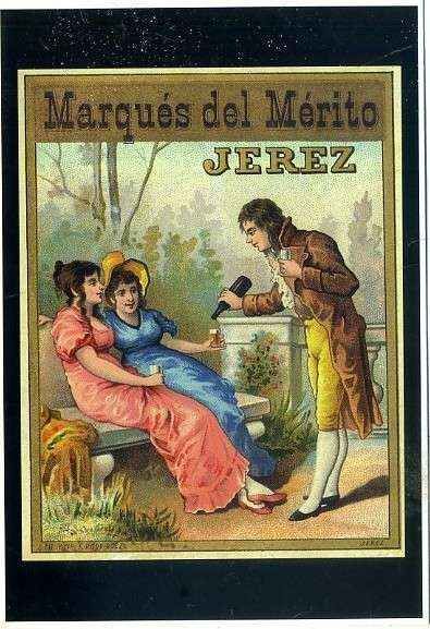 POSTAL PUBLICITARIA MARQUES DEL MERITO. JEREZ. SERIE COSTUMBRISTAS Nº 70