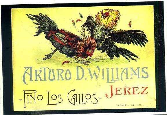 POSTAL PUBLICITARIA ARTURO D. WILLIAMS. FINO LOS GALLOS. SERIE ANIMALES Nº 38