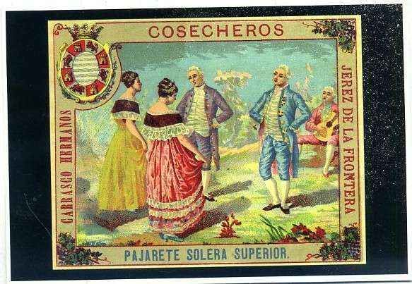 POSTAL PUBLICITARIA PAJARETE SOLERA SUPERIOR. JEREZ. SERIE COSTUMBRISTAS Nº 141