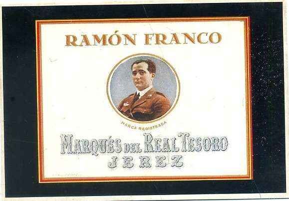 POSTAL PUBLICITARIA RAMON FRANCO. MARQUES DEL REAL TESORO. JEREZ