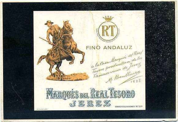 POSTAL PUBLICITARIA FINO ANDALUZ. MARQUES DEL REAL TESORO. JEREZ