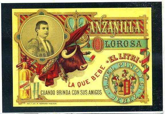 POSTAL PUBLICITARIA MANZANILLA OLOROSA. SERIE FIESTA NACIONAL Nº 87