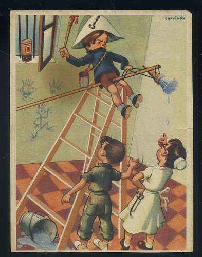 POSTAL PUBLICITARIA HUMORISTICA INFANTIL NO APARECE LA PUBLICIDAD ( RECORTADA POR LA PARTE INFERIOR )