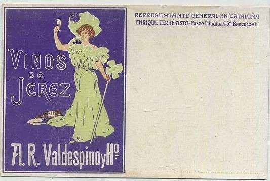 POSTAL DE PUBLICIDAD VALDESPINO VINOS DE JEREZ