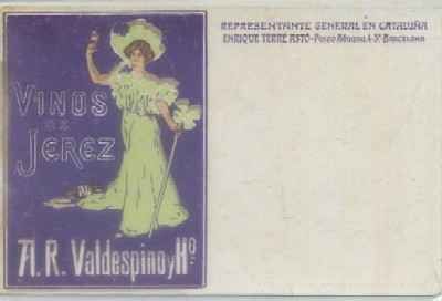 POSTAL DE PUBLICIDAD. A. R. VALDESPINO Y Hº. VINOS DE JEREZ