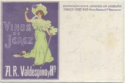 POSTAL DE PUBLICIDAD. A. R. VALDESPINO Y Hº. VINOS DE JEREZ