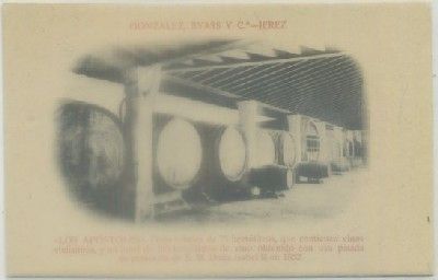 POSTAL DE PUBLICIDAD. GONZALEZ BYASS Y CIA. JEREZ. LOS APOSTOLES. 12 TONELES DE 1862