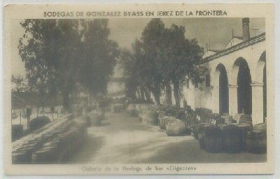 POSTAL DE PUBLICIDAD. GONZALEZ BYASS Y CIA. JEREZ. BODEGA DE LOS GIGANTES Nº 33