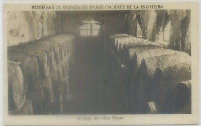 POSTAL DE PUBLICIDAD. GONZALEZ BYASS Y CIA. JEREZ. BODEGA DEL TIO PEPE Nº 44