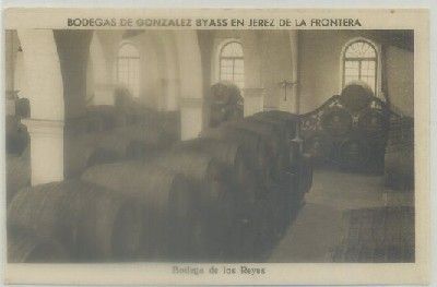 POSTAL DE PUBLICIDAD. GONZALEZ BYASS Y CIA. JEREZ. BODEGA DE LOS REYES Nº 46