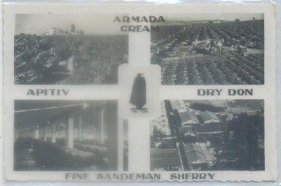 POSTAL DE PUBLICIDAD. BODEGAS SANDEMAN SHERRY. JEREZ