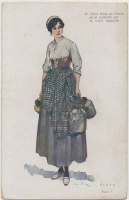 POSTAL DE PUBLICIDAD. EL JABON HENO DE PRAVIA. PERFUMERIA GAL. ALAVA Nº 1