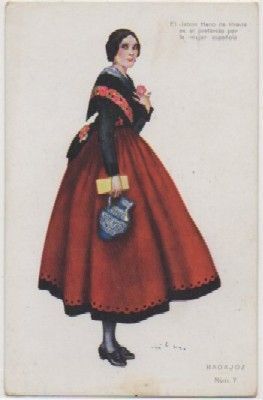 POSTAL DE PUBLICIDAD. EL JABON HENO DE PRAVIA. PERFUMERIA GAL. BADAJOZ Nº 7