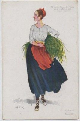 POSTAL DE PUBLICIDAD. EL JABON HENO DE PRAVIA. PERFUMERIA GAL. VIZCAYA Nº 44