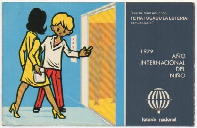POSTALES DE PUBLICIDAD. LOTERIA NACIONAL AÑO 1979. SERIE L. Nº 5
