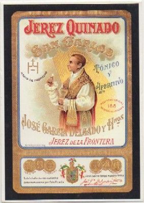POSTAL PUBLICITARIA. REPROD. ETIQUETAS ANTIGUAS. JEREZ QUINADO SAN CARLOS