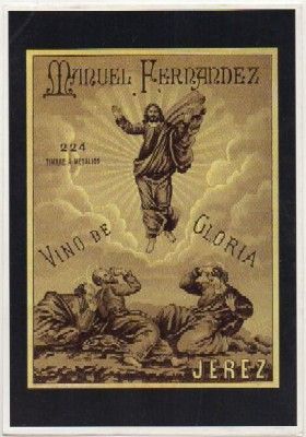 POSTAL PUBLICITARIA. REPROD. ETIQUETAS ANTIGUAS. MANUEL HERNANDEZ. VINO DE GLORIA