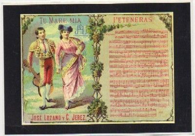 POSTAL PUBLICITARIA. REPROD. ETIQUETAS ANTIGUAS. TU MADRE MIA. JOSE LOZANO Y C. JEREZ