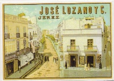 POSTAL PUBLICITARIA. REPROD. ETIQUETAS ANTIGUAS. JOSE LOZANO Y C. JEREZ