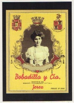 POSTAL PUBLICITARIA. REPROD. ETIQUETAS ANTIGUAS. BOBADILLA Y CIA. MANUEL FERNANDEZ Y Cª.
