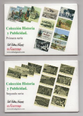 POSTAL PUBLICITARIA. COLECCIÓN HISTORIA Y PUBLICIDAD. 2 CARPETAS DE 12 POSTALES C/U