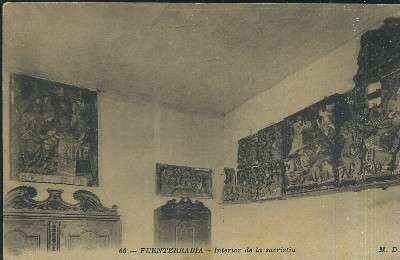 POSTAL ANTIGUA DEL PAIS VASCO FUENTERRABIA 66 INTERIOR DE LA SACRISTIA
