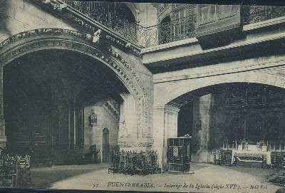 POSTAL ANTIGUA DEL PAIS VASCO FUENTERRABIA 57 INTERIOR DE LA IGLESIA ( SIGLO XVI )