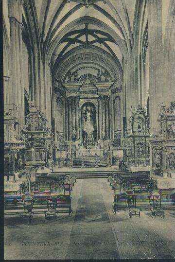 POSTAL ANTIGUA DEL PAIS VASCO FUENTERRABIA 6 INTERIOR DE LA IGLESIA ( SIGLO XVII )