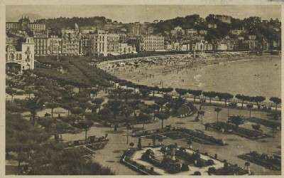 POSTAL DEL PAIS VASCO SAN SEBASTIAN Nº24 JARDINES DE ALDERDI EDER Y PLAYA
