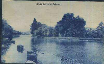 POSTAL ANTIGUA DEL PAIS VASCO IRUN ISLA DE LOS FAISANES ( GUIPUZCOA )