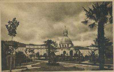 POSTAL DEL PAIS VASCO SANTA CASA DE LOYOLA VISTA DEL SANTUARIO CON EL PARQUE
