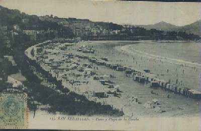 POSTAL ANTIGUA DE SAN SEBASTIAN  Nº 135 PASEO Y PLAYA DE LA CONCHA