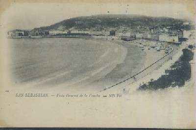 POSTAL ANTIGUA DE SAN SEBASTIAN VISTA GENERAL DE LA CONCHA