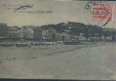 POSTAL ANTIGUA DE SAN SEBASTIAN LA CONCHA DESDE ALDERDI EDER