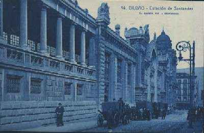 POSTAL ANTIGUA DEL PAIS VASCO BILBAO Nº 14 ESTACION DE SANTANDER
