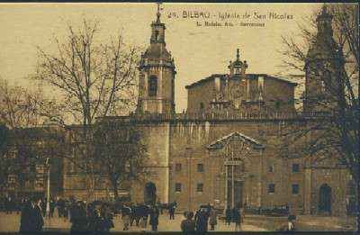POSTAL ANTIGUA DEL PAIS VASCO BILBAO Nº 24 IGLESIA DE SAN NICOLAS