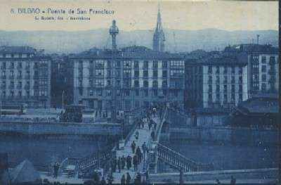 POSTAL ANTIGUA DEL PAIS VASCO BILBAO Nº 8 PUENTE DE SAN FRANCISCO