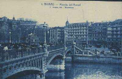 POSTAL ANTIGUA DEL PAIS VASCO BILBAO Nº 1 PUENTE DEL ARENAL