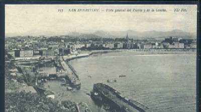 POSTAL ANTIGUA DE SAN SEBASTIAN Nº 137 - VISTA GENERAL DEL PUERTO Y DE LA CONCHA
