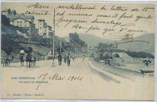 POSTAL ANTIGUA DEL PAIS VASCO. SAN SEBASTIAN. PALACIO DE MIRAMAR