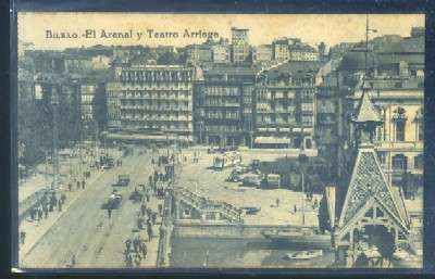 POSTAL ANTIGUA DE BILBAO. EL ARENAL Y TEATRO ARRIAGA