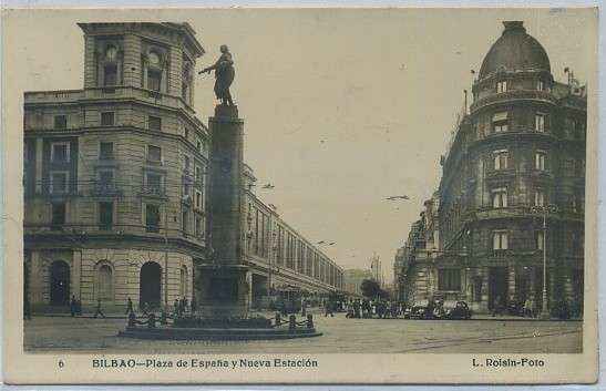 POSTAL DEL PAÍS VASCO. BILBAO. PLAZA DE ESPAÑA Y NUEVA ESTACION Nº 6